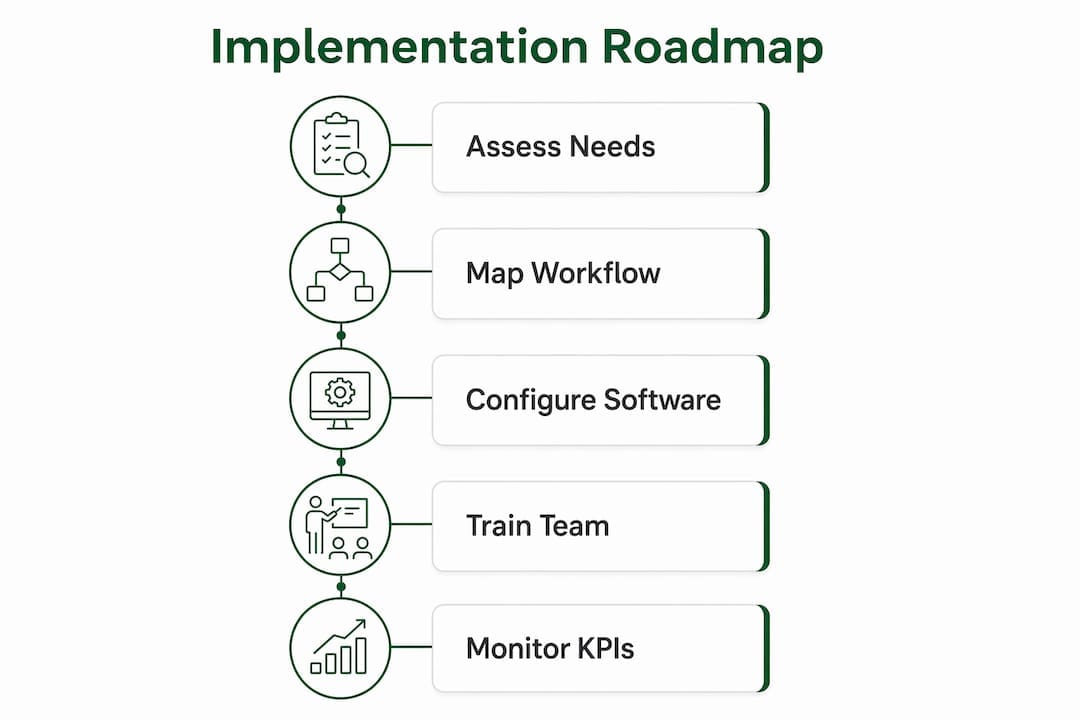 Infographic illustrating proposal automation implementation steps